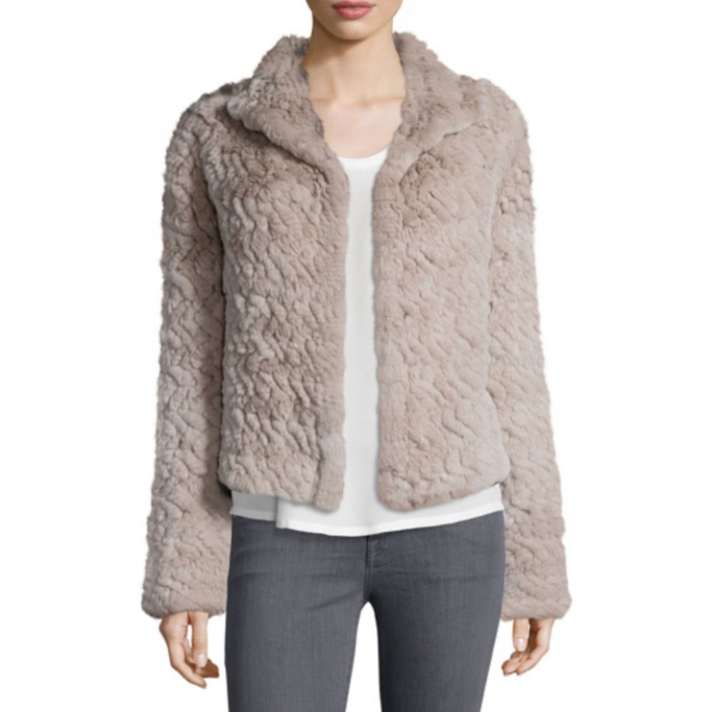 JOIE Worley real rabbit fur jacket size small